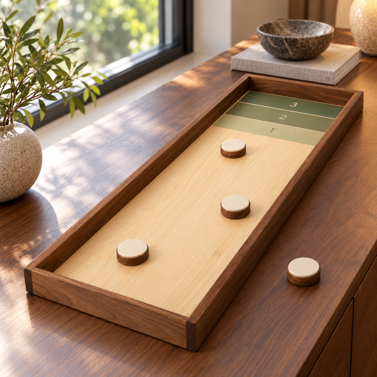 Compacte tafelshuffleboardbaan